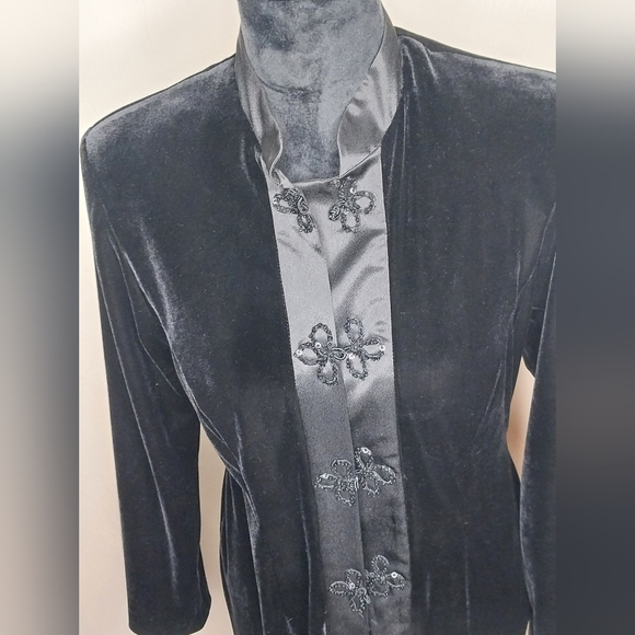 R&M RICHARDS by Karen Kwang velvet long sleeve kimono size L - Picture 2 of 5